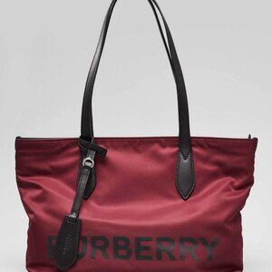 Burberry Burgundy/Black Eco Nylon Small Tote Bag